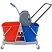 превью Тележка уборочная OfficeClean, 2 съемных ведра 23л., механический отжим, пластиковый каркас