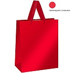 Пакет подарочный 26×32×12см MESHU «Red», ламинация с блестками