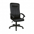 Кресло руководителя Helmi HL-E80 «Ornament» LTP, экокожа черная, мягкий подлокотник, пиастра, 344263