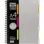 Бизнес-тетрадь Attache Selection Spiral Book A4 140 листов серая в клетку на спирали (230×298 мм)