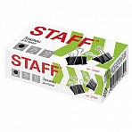 Зажимы для бумаг STAFF, эконом, комплект 12 шт., 25 мм, на 100 листов, черные, в картонной коробке