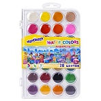 Краски акварельные ЮНЛАНДИЯ «ДОМИКИ», 28 цветов, круглые кюветы 28 мм, пенал