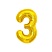 превью Воздушный шар, 40", MESHU, цифра 3, золотой, фольгированный