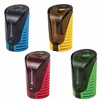 Точилка BRAUBERG «Cell» с контейнером, пластиковая, овальная, цвет корпуса ассорти