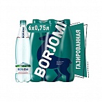 Вода минеральная Боржоми газированная 0.75 литра (6 штук в упаковке)