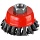 Корщетка для УШМ MIRAX d65мм, М14, чашка, крацовка, витая (35104-065)