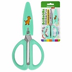Ножницы 137 ммрезиновые рукояткипастельный мятныйчехол на лезвииBRAUBERG KIDS238354