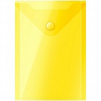 Папка-конверт на кнопке OfficeSpace, А6 (105×148мм), 150мкм, желтая