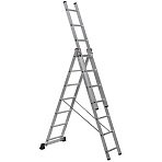 Лестница трехсекционная алюминиевая 3×7 ступеней TOPFORT