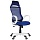 Кресло игровое Helmi HL-S05 «Podium», ткань/сетка синяя, пластик белый