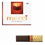 Конфеты шоколадные MERCI,  из темного шоколада, 250 г, картонная коробка