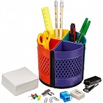 Набор настольный Attache Квартет пластиковый 16 предметов разноцветный 8 отделений вращающийся
