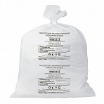 Мешки для мусора медицинские, в пачке 50 шт., класс А (белые), 30 л, 50×60 см, 15 мкм, АКВИКОМП
