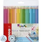 Карандаши цветные Kores 24 цвета трехгранные