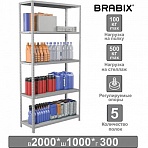 Стеллаж металлический BRABIX «MS Plus-200/30-5», 2000×1000×300 мм, 5 полок, регулируемые опоры, 291108