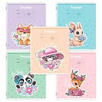 Тетрадь 12 л. ЮНЛАНДИЯ, линия, обложка картон, BE CUTE