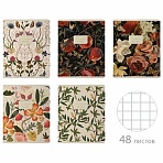 Тетрадь А5 48 л. BRUNO VISCONTI скоба, клетка, Soft Touch, фольга, «BLOOM FLOWERS» (5 видов)