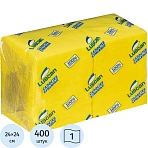 Салфетки бумажные Luscan Profi Pack 1-слойные (24×24 см, желтые, 400 штук в упаковке)
