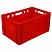 превью Контейнер пластиковый 600х400х300мм сплош/сплош красный (арт.210)