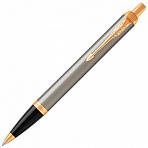 Ручка шариковая PARKER «IM Core Brushed Metal GT», корпус серебристый матовый лак, позолоченные детали, синяя