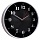 Часы настенные TROYKA 77777740, круг, черные, серебристая рамка, 30.5×30.5×5 см