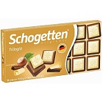 Шоколад порц Schogetten бел с грильяж и фунд, мол с джанд и фунд, мол 100г