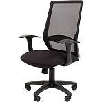 Кресло VT_EChair-672 TC ткань/сетка черный, пластик