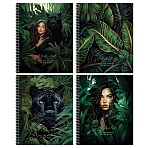 Тетрадь 96л., А5, клетка на гребне BG «Tropic style», матовая ламинация, тиснение фольгой, твердая обложка