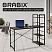 превью Стол на металлокаркасе BRABIX «LOFT CD-005», 1200×520х1200 мм, 3 полки, цвет морёный дуб