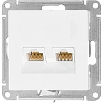 Розетка 2-ая комп. RJ45+RJ45 кат.5E SE AtlasDesign Белый (ATN000185)
