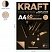 превью Блокнот для эскизов и зарисовок 60л. А4 на склейке Clairefontaine «Kraft», 90г/м2, верже, черный/крафт
