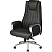 превью Кресло для руководителя Easy Chair EChair-518 ML чёрное (натуральная кожа с компаньоном, металл)
