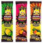 Конфета жевательная КИСЛАЯ АТАКА ассорти 3 вкусов, 11 г