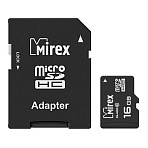 Карта памяти Mirex microSDHC с адаптером 16Gb (class 10) (13613-AD10SD16)