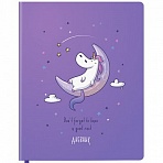 Дневник 1-4 класс 48 л., обложка кожзам (твердая), печать, наклейки, ЮНЛАНДИЯ, «Sleepy Unicorn»