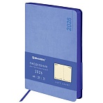 Ежедневник датированный 2026 А5 138×213 мм, BRAUBERG «Metropolis Mix», под кожу, гибкий, голубой
