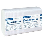 Полотенца бумажные OfficeClean(Z-сл) (Н2), 2-слойные, 200 л/пач., 22.5×21.3 см, тиснение, белые