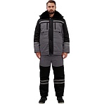 Костюм рабочий зимний муж з03-КПК сер/черн (р.68-70) 170-177