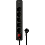 Сетевой фильтр Гарнизон ECL-5-U2-B-1.8 5р/1.8м, 10А, 2xUSB, черный