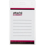 Бейдж Attache Economy 108×66 150мкм, шнур.2заж 45см син, вкладыш90×60 5шт/уп