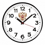 Часы настенные TROYKA 77770732 круг, белые, черная рамка, 30.5×30.5×4 см