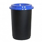 Урна для мусора Idea Эко 50 л пластик черная/синяя (42×59 см)