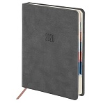 Ежедневник датированный 2026 B6 125×173 мм, GALANT «Vivid», под кожу, серый