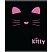 превью Тетрадь общая А5 48л Kitty черн, клет, скреп, ВД-лак