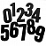 превью Информационная табличка настенная Attache цифры от 0 до 9 черная (80 мм, пластик)