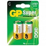 Батарейки GP Super C/343/LR14, 1.5В, алкалиновые, 2 шт. в блистере