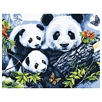Картина по номерам на холсте ТРИ СОВЫ «Панды», 40×50, с акриловыми красками и кистями