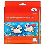 Карандаши цветные Гамма «Мультики», 24цв., супермягкие, увелич. диаметр грифеля 4.0мм, заточен., картон. упак., европодвес