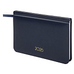 Еженедельник датированный 2026, МАЛЫЙ ФОРМАТ, 95×155 мм, А6, BRAUBERG «Select», балакрон, темно-синий