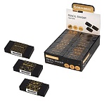 Ластик BRAUBERG «GOLDEN BLACK», 50×24х10 мм, прямоугольный, картонный держатель, экологичный ПВХ, ассорти